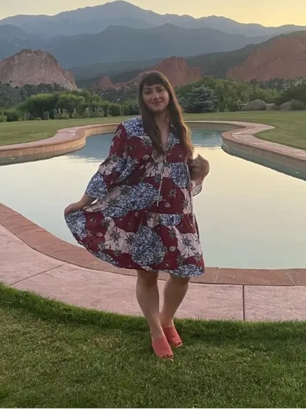 WARM 3 (US 10/12) Wax Poetic Garden Floral Tiered Mini Dress Bohemian NYC